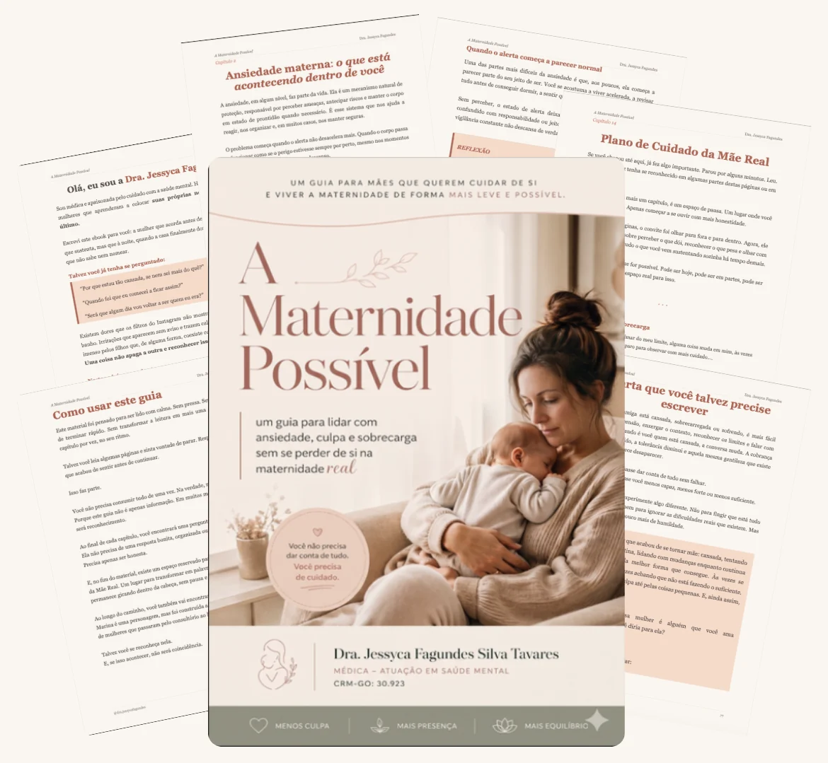 Conteúdo A Maternidade Possível: capa e páginas internas
